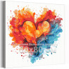 Пламенное сердце Любовь Страсть Романтика Абстракция 80х80 Раскраска картина по номерам на холсте
