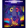 4 Портрет пуделя на ярком фоне Животные Собака Абстракция Для детей Детская Радужная Раскраска картина по номерам на холсте