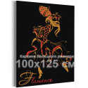 Страстный танец фламенко Девушка Ретро Портрет Интерьерная Черная 100х125 Раскраска картина по номерам на холсте