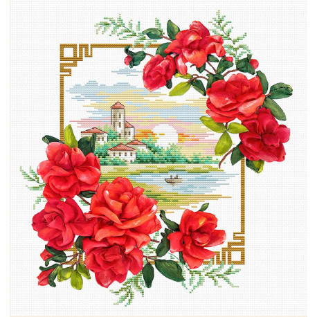  Родные просторы. Розы Набор для вышивания лентами и крестом Многоцветница МЛН-23