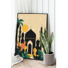 2 Луна над мечетью Закат Пейзаж Страны Минимализм Интерьерная 75х100 Раскраска картина по номерам на холсте