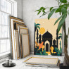 4 Луна над мечетью Закат Пейзаж Страны Минимализм Интерьерная 75х100 Раскраска картина по номерам на холсте