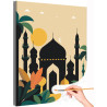 1 Луна над мечетью Закат Пейзаж Страны Минимализм Интерьерная Раскраска картина по номерам на холсте