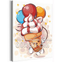 Мороженое с воздушными шарами Коллекция Funny Еда Для детей Детские Для мальчиков Для девочек 60х80 Раскраска картина по номерам на холсте