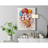 7 Мороженое с воздушными шарами Коллекция Funny Еда Для детей Детские Для мальчиков Для девочек 60х80 Раскраска картина по номер