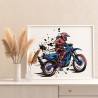 3 Женщина на мотоцикле Мотокросс Девушка Спорт Люди 60х80 Раскраска картина по номерам на холсте