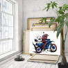 4 Женщина на мотоцикле Мотокросс Девушка Спорт Люди Раскраска картина по номерам на холсте