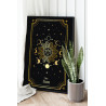 2 Солнце Таро Черная Луна Звезды Эзотерика Зодиак С золотом 100х150 Раскраска картина по номерам на холсте с металлической краск