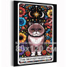 Британский кот в цветах Таро Животные Кошки Котики Котята Британец Эзотерика Звездное небо Луна Стильная 80х120 Раскраска картин