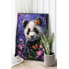 2 Маленькая панда с цветами и бабочками Животные Медведь Яркая 80х100 Раскраска картина по номерам на холсте