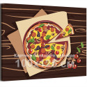 Пицца с грибами Еда Натюрморт Италия Для кухни Интерьерная 100х125 Раскраска картина по номерам на холсте