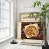 3 Пицца с грибами Еда Натюрморт Италия Для кухни Интерьерная 80х100 Раскраска картина по номерам на холсте