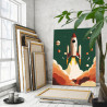 4 Запуск ракеты Космос Планеты Небо Шаттл Для детей Детская Для мальчиков Раскраска картина по номерам на холсте