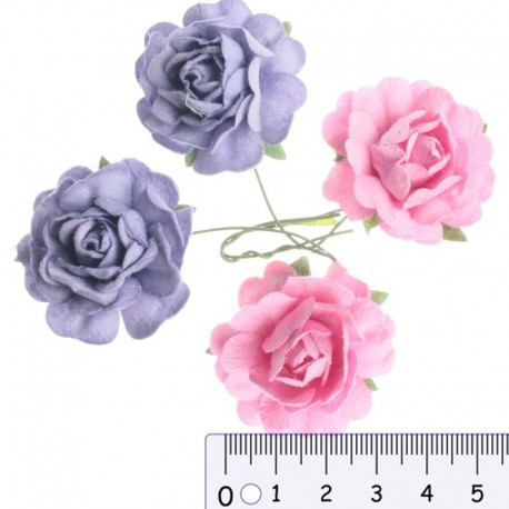 Розовые Нежно-фиолетовые Цветы розы для скрапбукинга, кардмейкингаScrapberrys SCB291818 по доступной цене