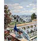 Сады Гранады с павлином Раскраска картина по номерам на холсте Белоснежка