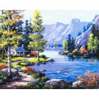 Домик у озера Раскраска картина по номерам на холсте