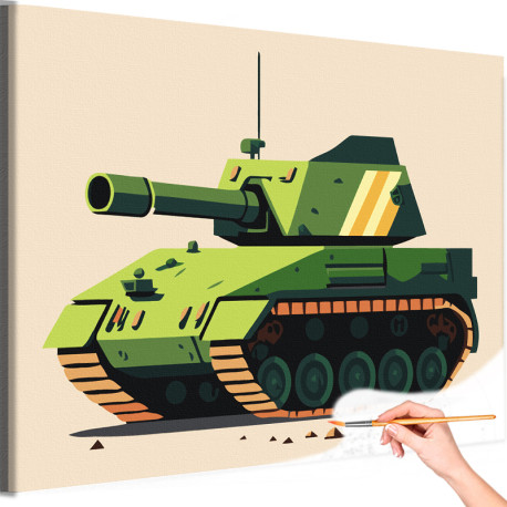 1 Современный танк Для детей Для мальчиков Для мужчин Военная Раскраска картина по номерам на холсте