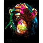 Радужная обезьяна Раскраска картина по номерам акриловыми красками на холсте Menglei