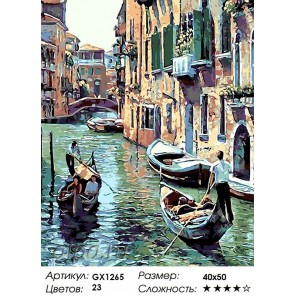 Каналы Венеции Раскраска картина по номерам акриловыми красками на холсте Menglei