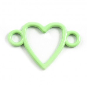 Сердечко светло-зеленое Подвеска металлическая для скрапбукинга, кардмейкинга