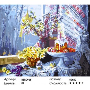 Пасха Раскраска картина по номерам акриловыми красками на холсте