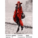 Девушка в красном пальто Раскраска картина по номерам на холсте