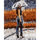 Прогулка под зонтом Раскраска картина по номерам акриловыми красками на холсте
