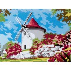 Ветряная мельница Раскраска картина по номерам акриловыми красками на холсте