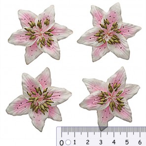 Цветы лилии бело-розовые Цветы бумажные для скрапбукинга, кардмейкинга Scrapberry's