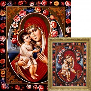 Готовая работа Феодотьевская икона Божией Матери Алмазная вышивка мозаика Гранни