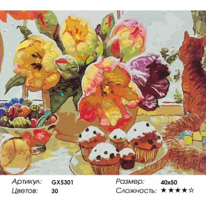 Пасхальный натюрморт Раскраска картина по номерам акриловыми красками на холсте