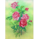 Розовые розы Набор для частичной вышивки бисером Паутинка
