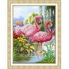 Фламинго Набор для частичной вышивки бисером Паутинка