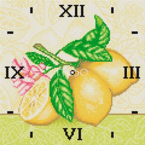 В наборе Гроздь лимонов Часы Алмазные на подрамнике с полной выкладкой Iteso