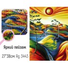 Крупно Яркий пейзаж Алмазная вышивка мозаика Гранни