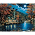 Хижина в лунном свете 21690 Раскраска по номерам акриловыми красками Plaid