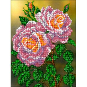 Розовые розы Набор для частичной вышивки бисером Вышиваем бисером
