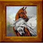 Лошади Набор для частичной вышивки бисером Вышиваем бисером