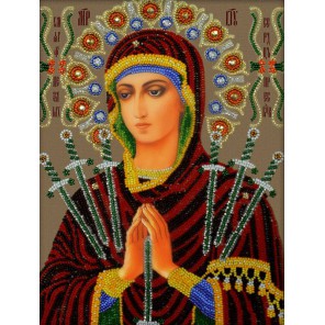 Богородица Семистрельная Набор для частичной вышивки бисером Вышиваем бисером