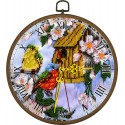 Часы Птичий дом Набор с рамкой для частичной вышивки бисером Вышиваем бисером