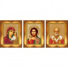 Три маленькие иконы Набор для частичной вышивки бисером Русская искусница