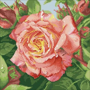 Чайная роза Алмазная мозаика вышивка Паутинка