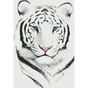 Белый тигр Алмазная мозаика вышивка Паутинка