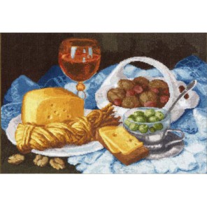 Натюрморт с сыром по мотивам картины Елены Шумаковой Набор для вышивания Золотое Руно