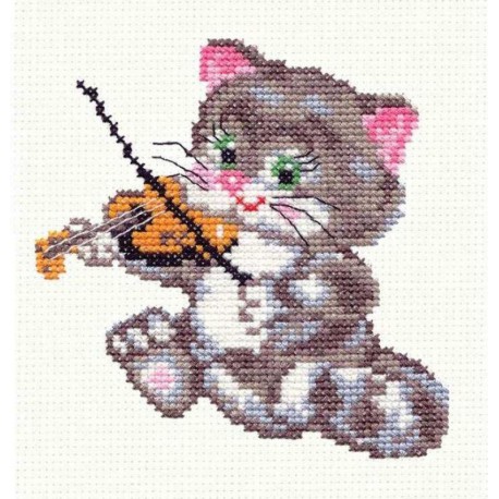 Котенок-музыкант Набор для вышивания Чудесная игла
