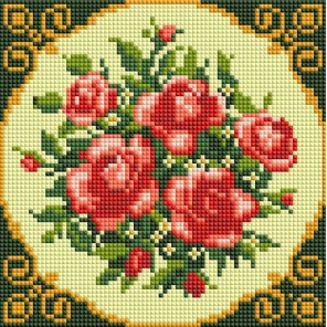 Чайные розы Алмазная вышивка мозаика на подрамнике Белоснежка