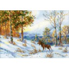 Лось в зимнем лесу по мотивам картины В.Л. Муравьева Набор для вышивания Риолис