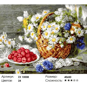 Количество цветов и сложность Спелая малина Раскраска картина по номерам акриловыми красками на холсте