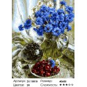 Васильки и ягоды Раскраска картина по номерам на холсте