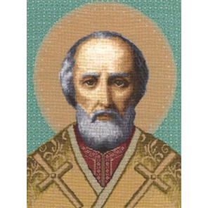 Икона Святой Николай Чудотворец Набор для вышивания Золотое Руно в рамке
